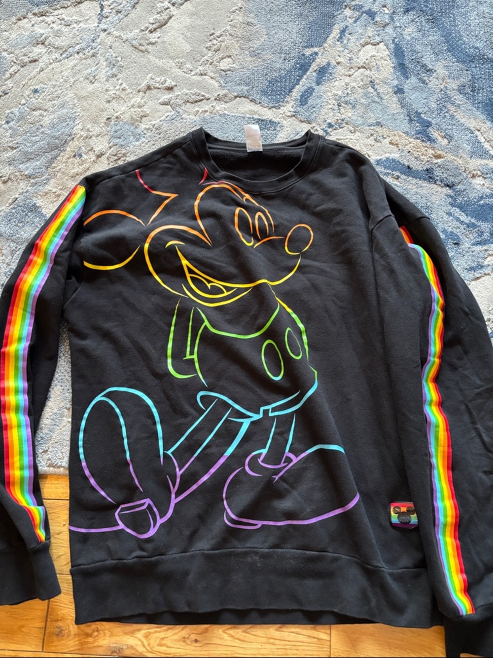 Disney  Pride  Crewneck with Neon Rainbow-Outline Mickey